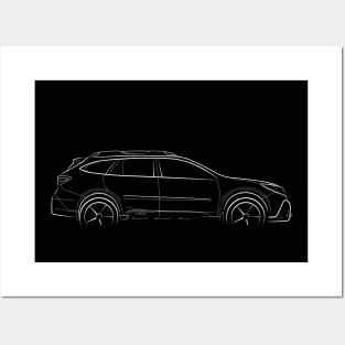 2020 Subaru Outback BT - profile stencil, white Posters and Art